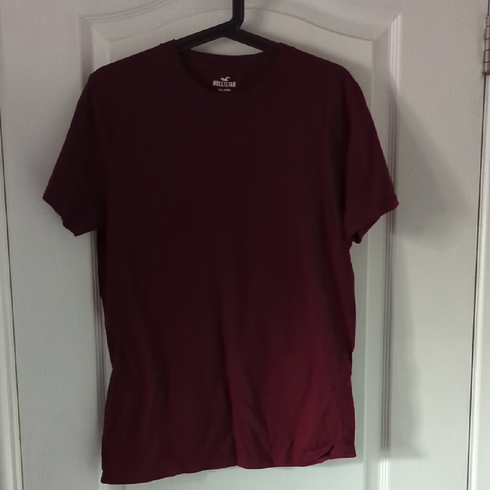 Hollister Men's Burgundy Short Sleeve Tee